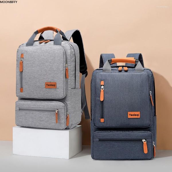 Bolsas de lona informales para hombres de negocios, mochila ligera para ordenador de 15,6 pulgadas, bolsa para ordenador portátil, organizador gris de viaje antirrobo para mujer