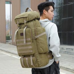 Duffel Bags Casual Canvas Backpack 70 L grote capaciteit modeontwerptrend mannen en vrouwen bergbeklimmen Travel Foldable 181