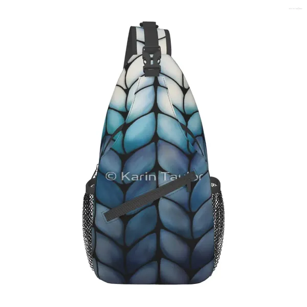 Bolsas de lona Chunky Ocean Blue Knit Chest Bag Holiday Escuela portátil Bonito regalo Multi-estilo