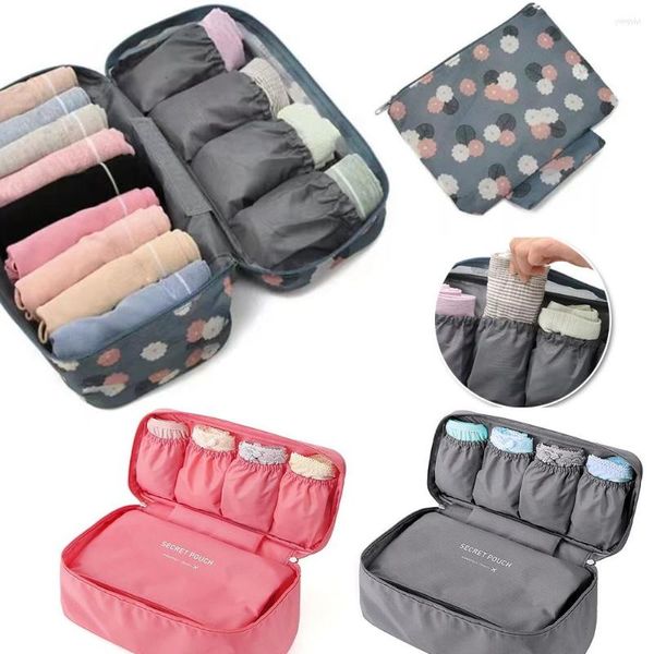 Bolsas de lona Bolsa de almacenamiento de viaje diario para ropa interior Cosméticos Organizador de maquillaje Armario Ropa Bolsa Calcetines Bragas Sujetador