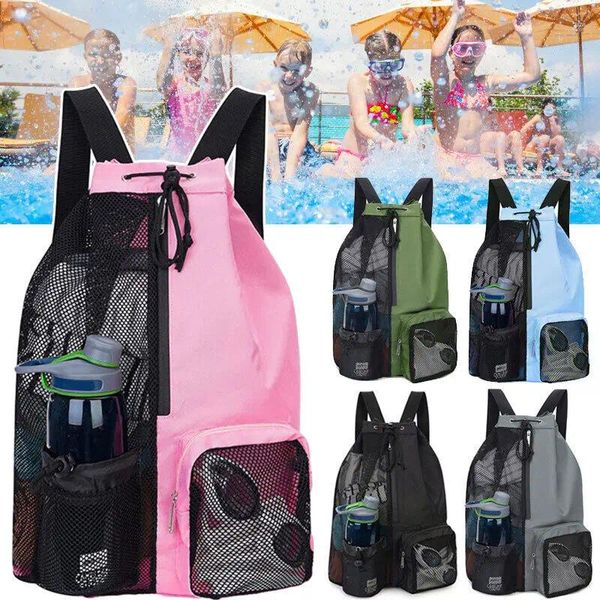 Sacs Duffel Sac à crampons Sac à dos avec sac de natation de poche net Plongée en maillot séparé du maillot de bain imperméable pour et équipement d'entraînement