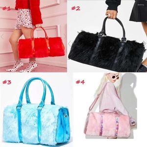 Sacs polochons Duffle Fur Sac à main haut de gamme Laser Harajuku College Style Voyage Sac de vacances Emballage Cubes Organisateur de bagages