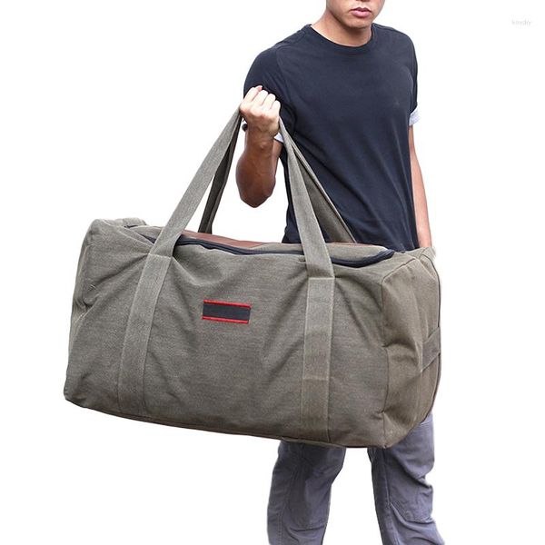 Bolsas de lona Capacidad extra grande Lona Llevar en bolsa Viaje Hombres Tienda al aire libre Dormir durante la noche Weekender 40L 60L 120L