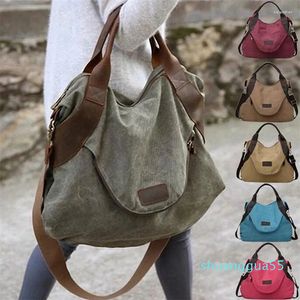 Plunjezakken modemerk grote pocket casual tote dames handtassen schouder canvas capaciteit voor dames messenger tas