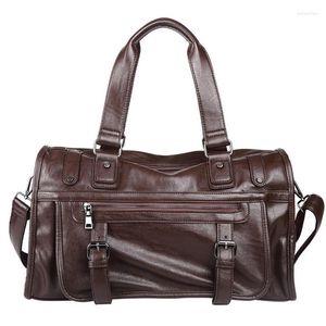 Sacs polochons mode Extra Large week-end grand cuir PU affaires hommes voyage conception bagages sac à main épaule ordinateur sac