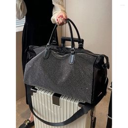 Bolsas de lona Moda Bolsa de viaje de gran capacidad 2023 Sentido de alto grado Diamante Ocio Bolso Deportes Fitness Tote PU Crossbody Pack