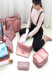 Sacs bouffés de haute qualité 6pcSet Travel bagages Emballage Cube Organisateur Sac Nylon Mesh Pouchage Ensemble 9 Couleurs Travelling94256543758168