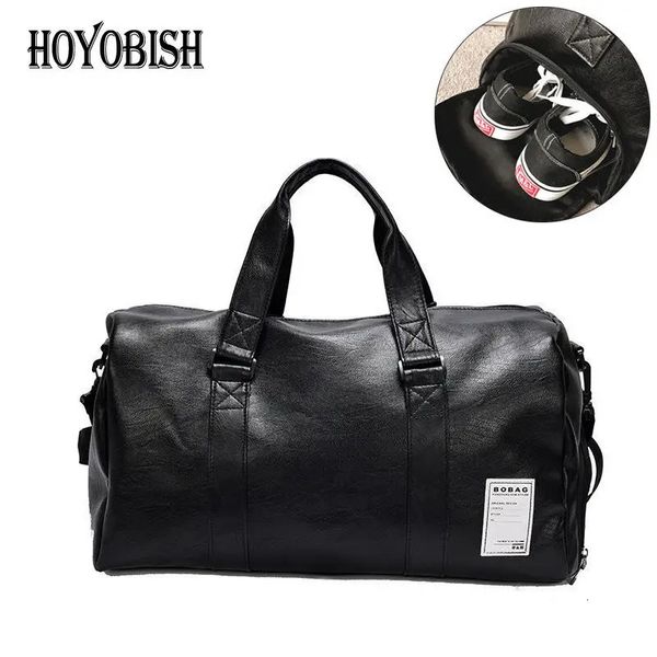HOYOBISH Style coréen hommes voyage sacs de sport sacs à main en cuir imperméables sac à bandoulière pour femmes grande capacité sac de week-end OH301 231122