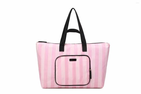 Bolsas de lona icónica rosa rosa empacable lona Tote bolso bolso plegable comprador plegable