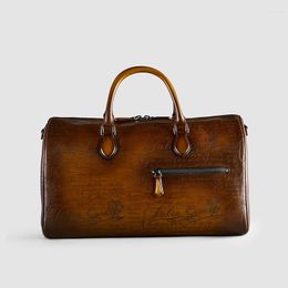 Duffel Bags Italiaanse cowhide Business Travel Bag Classic Duffle grote capaciteit Design Bagage Crossbody