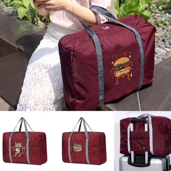 Sacs polochons grande capacité sac de voyage pliable vêtements organisateurs sacs à main unisexe mignon monstre motif bagages hommes continuer