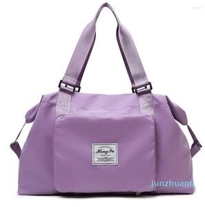 Bolsas de lona de gran capacidad, bolsa plegable de hombro plegable, separación seca y húmeda, deportes, viaje portátil, equipaje ligero 33