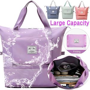 Sacs polochons Sacs de voyage pliants de grande capacité pour femmes Gym Yoga stockage sac à bandoulière hommes bagages imperméables sac à main sac de voyage 231122