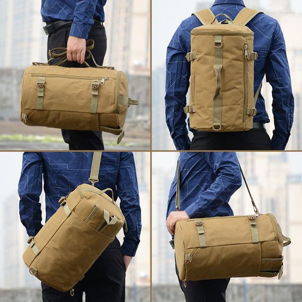 Bolsas de lona de gran capacidad para hombre, bolsa de mensajero portátil para exteriores, mochila deportiva para Fitness, viaje de negocios, equipaje corto