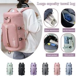 Sacs Duffel Sac de rangement de voyage de grande capacité Multi-usinpose Imperpose Handbag Sports Yoga Fitness Fitness Femme's Oxford Round Backet Backet Backpack