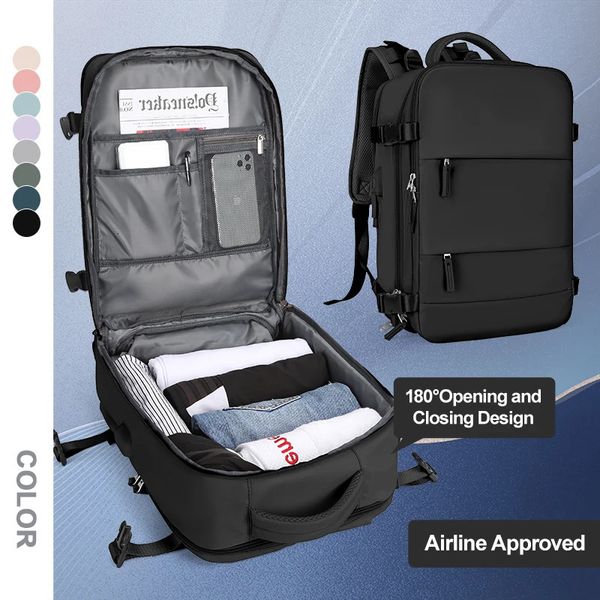 Sacs de sport Grand sac à dos de voyage pour hommes, approuvé par les compagnies aériennes, sac à dos étanche pour ordinateur portable, antivol, sac à dos de randonnée 231122