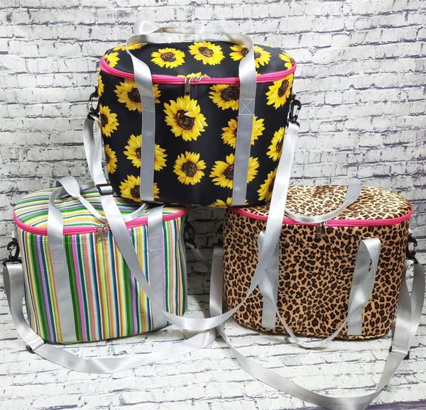 Bolsas de lona Lepard Picnic grande aislado Bolsa de refrigerador impermeable para la playa Caja de alimentos frescos al aire libre con tres correas Hombro