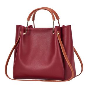 Duffel Bags Luxury Designer Damestas Casual emmer Fashion Pu Leather Handtas Grote capaciteit Schouderzijde 2022