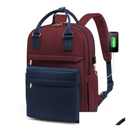 Sacs Duffel Sacs à dos de voyage de luxe Hommes Femmes Grande capacité imperméable à l'eau Casual Sac à dos avec sangle Lage Port USB Ordinateur portable Designer Sch Otdjg