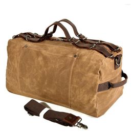 Sacs Duffel M307 Arrivent Style rétro huile lourde cire toile une épaule sac à main solide artisanat Sports de plein air sac de voyage