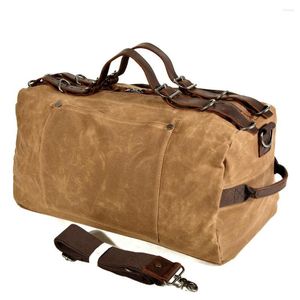 Sacs Duffel M307 Arrivent Style rétro huile lourde cire toile une épaule sac à main solide artisanat Sports de plein air sac de voyage