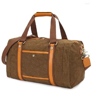 Duffel Bags M340 Vintage emmer militaire canvas lederen mannen reizen groot bagageweekend overnachting tas tas big big