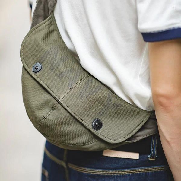 Bolsas de lona Maden Retro N1 Deck Men's Military Canvas Messenger Crossbody Pecho Bolsa de cintura Ejército Sombreros verdes Cinturón de hombro de viaje