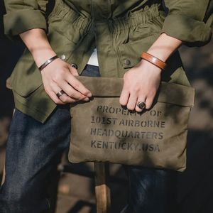 Plunjezakken Maden Retro Olie Wax Canvas Handtassen voor Mannen Amekaji Luxe Werk Zakelijk Vrije tijd Messenger Bags Waterdichte Aktetas Merktas 231122