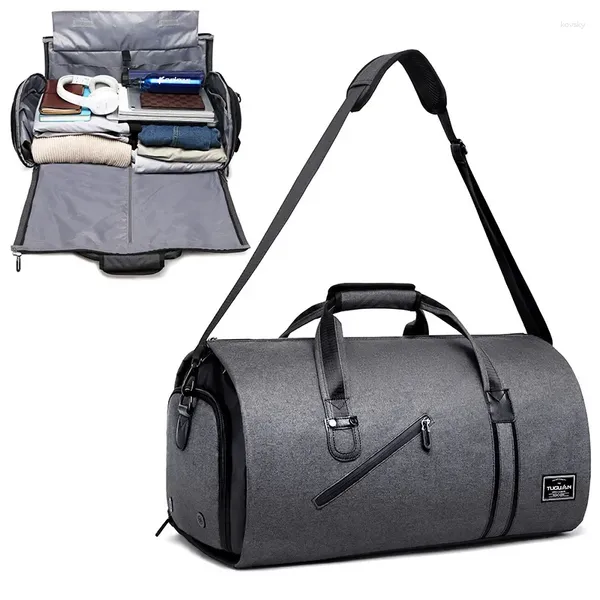 Sacs Duffel Homme Sac de costume pliant Voyage d'affaires Vêtement convertible avec bagage à chaussures pour costumes Pochette Femmes