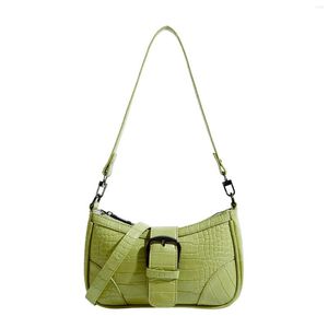 Duffel Bags MaxDutti Crocodile Patroon Leer Fashion Casual Bag Women Franse stijl Vintage kleurrijke textuur Messenger