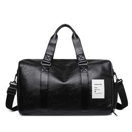 Bolsas de lona de cuero para hombre, bolsas de deporte de viaje para gimnasio, almacén de zapatos independiente, impermeable, portátil, equipaje de viaje, bolsa para hombre 2021 230223