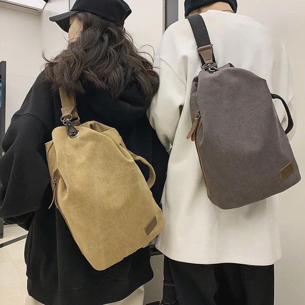 Sacs polochons pour hommes et femmes, sac en toile de grande capacité, sac à dos multifonctionnel à une épaule à la mode