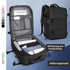 Bolsas de lona Mochila de viaje grande para hombres mochila para computadora portátil a prueba de agua aprobada por vuelo de la aerolínea mochila antirrobo para llevar mochila de senderismo 230714