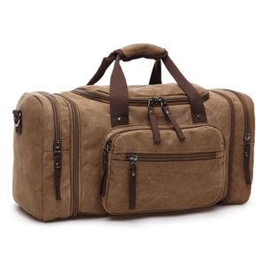 Sacs polochons Hommes sac de voyage toile multifonction sacs en cuir bagage à main sac hommes fourre-tout grande capacité utilitaire week-end sac polochon 231019