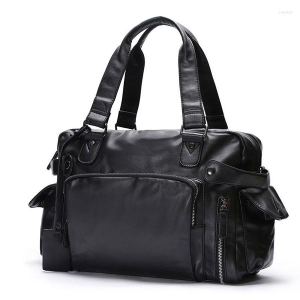 Bolsas de lona para hombre, bolsa de viaje, organizador, Maleta de lona de cuero genuino, equipaje de mano, fin de semana grande, impermeable, negocios, 2023