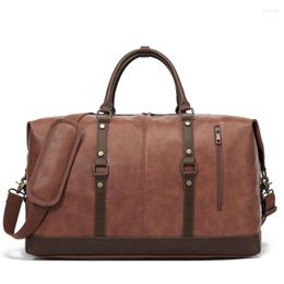 Bolsas de lona Original Cuero artificial Hombres Viajes Llevar en bolsa de equipaje Male Business Tote Gran fin de semana durante la noche