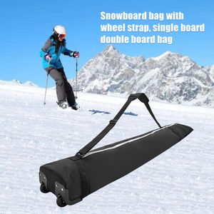 Sacs polochons Housse de snowboard en tissu Oxford imperméable avec roue Sac de rangement pour équipement de ski Résistant à l'usure Résistant aux rayures pour les sports de plein air 230828