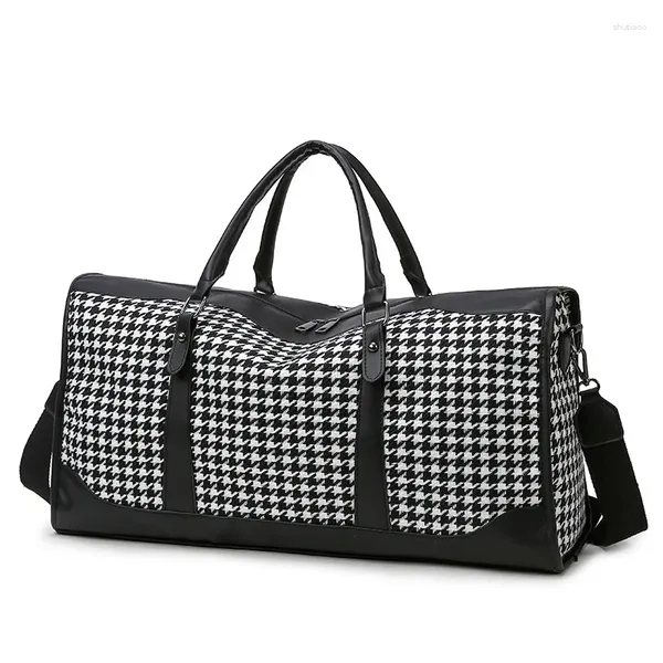 Bolsas de lona Oxford pata de gallo bolsa de viaje de gran capacidad para mujer Fitness deportes equipaje de mano de lujo diseño de moda fin de semana