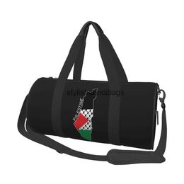 Sacs Duffel Palestinien Flag Carte Fitness Sac Modèle Travel Training Training Sports Choe Vintage Portable Handsbag H240504