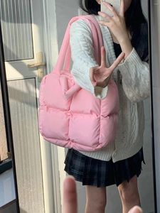 Sacs bouffés Pink Puffy Fashion High Street Big Volume Vocation Crort Voyage Voyage Vainage Downbcoat Face en vedette Bookbags