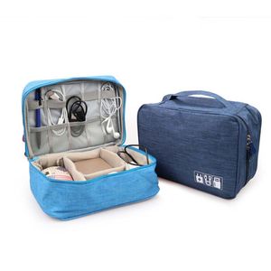 Duffel Bags draagbare digitale USB -gadget organizer lader draden cosmetische ritsje opslagzakje kit