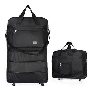 Duffel Tassen Draagbare Reistas Rolling Air Roller Expandable Oxford Doek Bagage met Wiel Nacht Overnachting