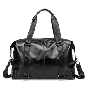 Duffel Bags Premium Gym Bag Pu Leather Sports Men Handtas Fitness Weekend Zipper Travel Carry On Bagage Duffle Backpacks Bolsa