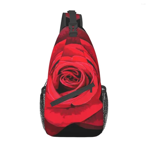 Bolsas de lona Bolsa de pecho de rosa roja portátil de moda hacia fuera bonito regalo personalizable