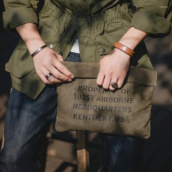 Bolsas de lona Maletín de negocios retro Bolsa Amekaji Cera Hombres Marca Ocio Bolsos de lona impermeables Trabajo Aceite Maden para mensajero de lujo