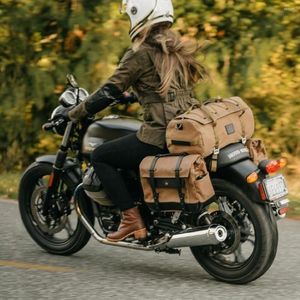 Sacs boudeuses Duffel Retro Imperproofing à grande capacité Sac de voyage Motorcycle Rider Rider Seat Buggage Carry288K