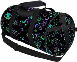 Sacs Duffel Sac de Voyage Crânes représentant des Symboles Magiques fourre-Tout de Sport léger Gym épaule Weekender Nuit pour Hommes Femmes