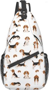 Bolsas de lona Sling Bag Beagle Puppy Dog Cute Senderismo Daypack Crossbody Shoulder Backpack Travel Chest Pack para hombres y mujeres