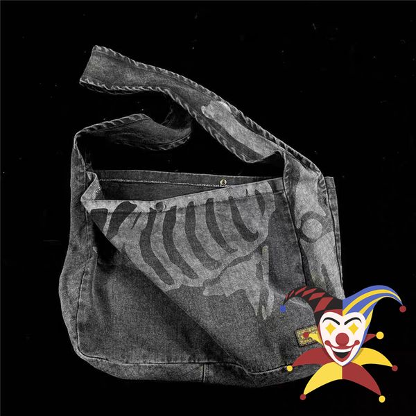 Sacs polochons ss KAPITAL Denim Canvas Bag Hommes Femmes Qualité Vintage Rib lines Sacs à dos 230202