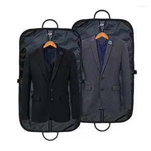 Bolsas de lona Trajes Bolsa de hombres Ropa plegable Oxford Black 204 Traje impermeable para con cubierta Viajes de negocios 2023 Asa de ropa